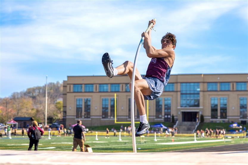 Students run in track and field